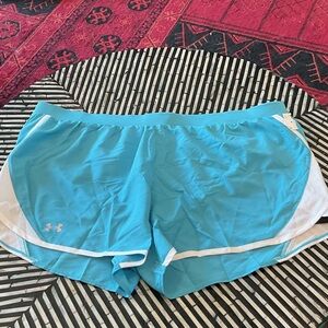 Under Armour Women's Blue and White Athletic Shorts